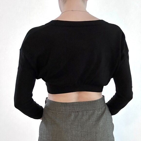 Weekend MaxMara Black Cropped Shrug Cardigan - Picture 2 of 3